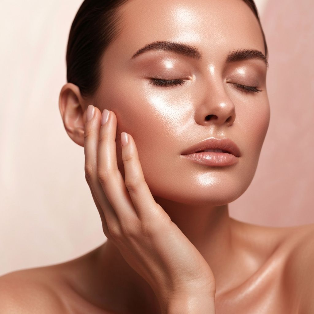 Woman with luminous, radiant skin
